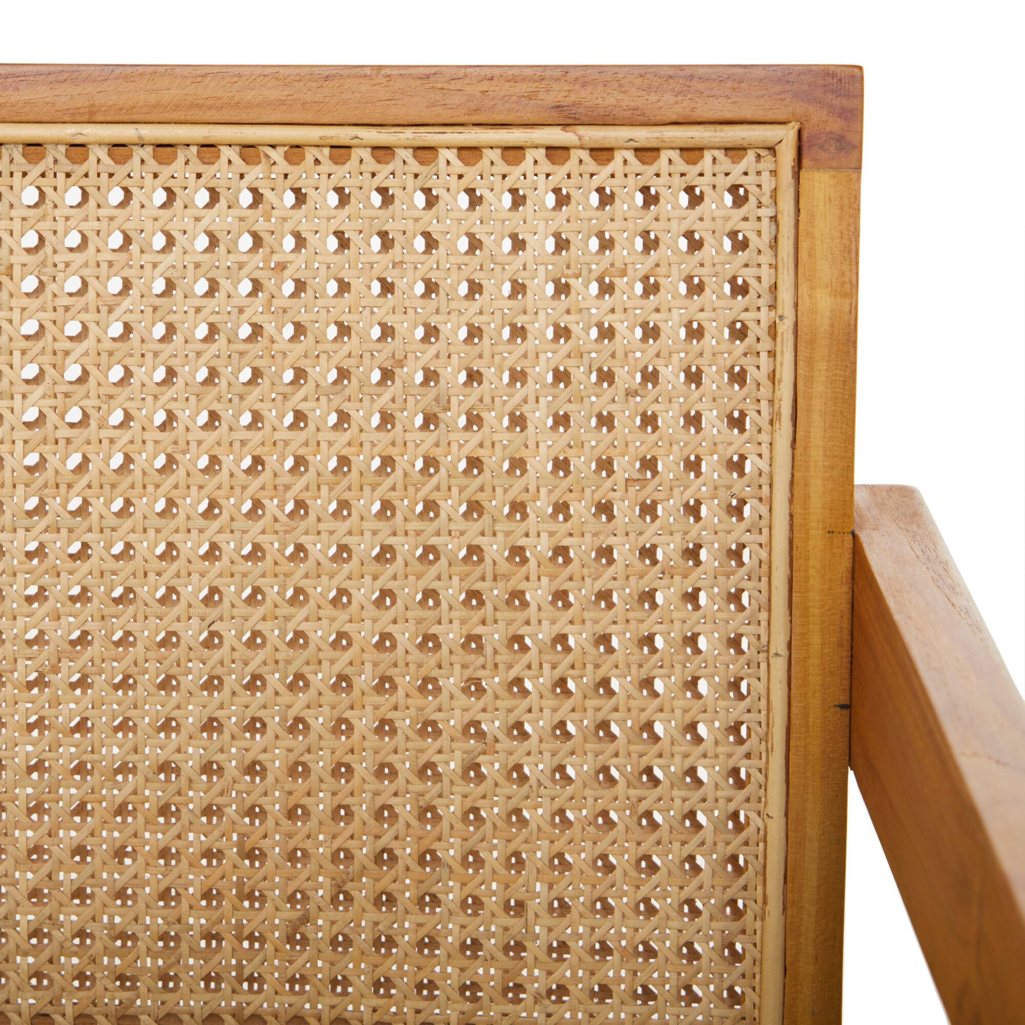 Brown Teak Wood Modern Accent Chair, 20" x 19" x 30"